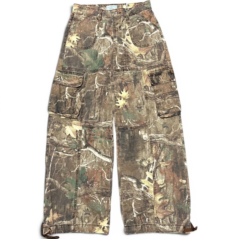 Revice Denim The Amelia Oakland Baggy Wide Leg Camo Cargo Pants Women's 25x33